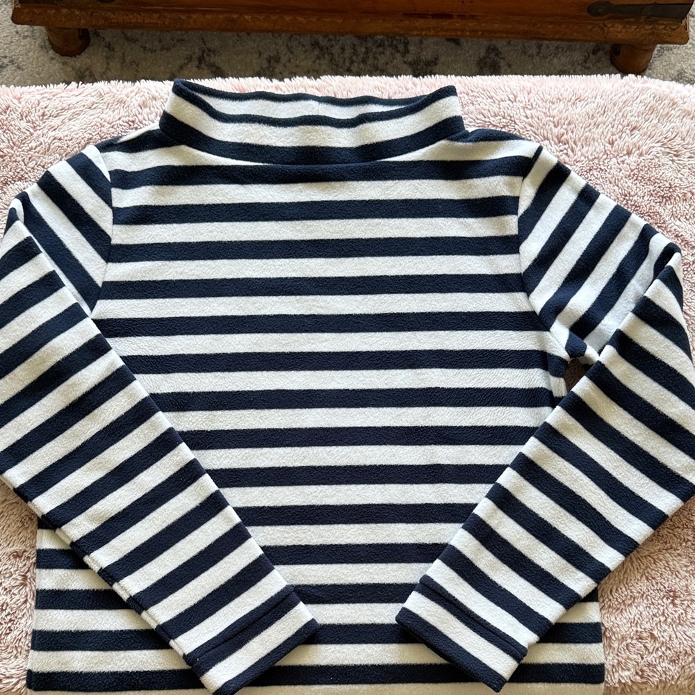 Navy and White Striped Kids Turtleneck Top